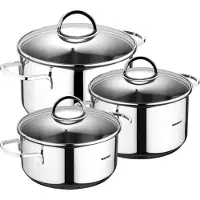 Bergner 16/18/20 Cm Cooking Pot Set 6 Pieces Argenté