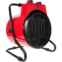 Perel Chauffage électrique à ventilateur 3000W, 2 niveaux de chaleur, thermostat et mode refroidissement, IP24, protection contre la surchauffe et l'inclinaison, chauffage portable compact pour