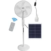 EDM Ventilateur sur pied 33523 Blanc 25 W Solaire