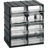 Artplast Meuble à tiroirs empilable à emboîter pour le rangement de petits objets, 8 tiroirs, 19 x 15 x H 23 cm