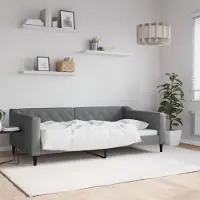 Prolenta Lit de jour exclusif, couleur gris foncé, 100x190 cm, revêtement en tissu
