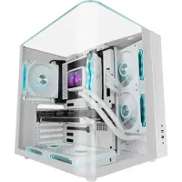 Mars Gaming Boîtier gaming ATX - - MC-INFINIOLITE - verre trempé incurvé - double chambre - compatible - Blanc