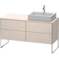 Duravit XSquare Meuble sous-lavabo sur console au sol, 4 tiroirs, vasque à droite, 1400x778x548mm, XS4923R8383