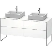 Duravit XSquare Meuble sous-vasque sur console au sol, pour deux vasques, 4 tiroirs, 1600x778x548mm, XS4927B8484