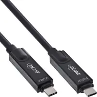 InLine Câble USB 3.2 Gen.2 AOC, USB-C mâle/mâle 8K60Hz 60W, noir, 15m