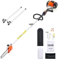 Vevor Élagueuse Thermique sur Perche à 2 Temps, 33 cc, Élagueuse sans Fil à Essence, avec Perche Extensible 2,04-3,54 m, Guide-chaîne 20,3 cm, Réservoir de Carburant 850 ml, pour Élagage des Arbres