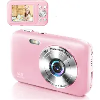 INF Appareil photo numérique 1080P 44MP avec zoom 16x et écran 2,4" Pink