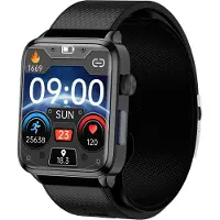 INF Smartwatch avec moniteur d'oxygène sanguin et de pression artérielle Le noir