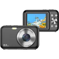 INF Appareil photo numérique 1080P 44MP avec zoom 16x et écran 2,4" Le noir