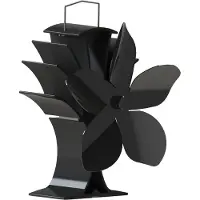 INF Ventilateur de poêle pour une meilleure répartition de la chaleur 5 pales Noir