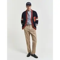 Gant pour homme. 1505222 Pantalon chino en twill à coupe régulière (32/34), Casuel, Coton, Le coton biologique, Durable