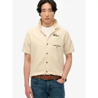 Superdry Merchant Resort Short Sleeve Shirt Beige S Homme