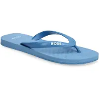 BOSS pour homme. 50498208 Tongs avec logo turquoise (41/42), Plat, Aucun, Beachwear