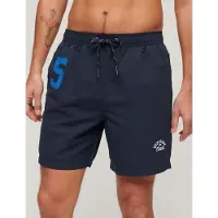 Superdry pour homme. M3010235A Maillots de bain en matériaux marins recyclés (M), Beachwear, Polister recyclé, Durable, Marine