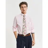 Gant pour homme. 3000100 Chemise en popeline rose à coupe régulière (S), Casuel, Coton, Classique, Manche longue