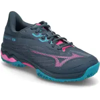 Mizuno MIZUNOWAVE EXCEED LIGHT 2 PADEL, Bleu nuit/Violet fuchsia/Bleu émail, 41,0