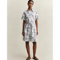 Gant 4503511 Linen Short Sleeve Short Dress Blanc 38 Femme