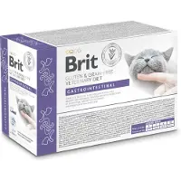 Brit Veterinary Diet Grain Free Gastrointestinal Cat Fillets in Gravy Lamb 12x85g pour les chats ayant des problèmes gastro-entérologiques