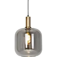 QAZQA Suspension design noire et dorée avec verre fumé - Zuzanna