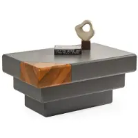 AEA Table basse moderne de luxe pour salon, avec tiroir, design exclusif, couleur gris, en bois, neuve