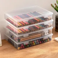 OEM Boîte de rangement avec couvercle, format A4, système de fermeture à cliquet réglable, 4 boîtes empilables, boîte de rangement robuste et durable, sans BPA