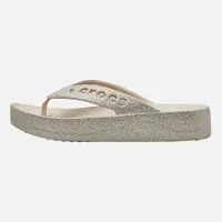 Crocs Tongs compensées Baya pailletées Femme Stucco