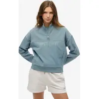 Superdry Active Tech Logo Relaxed Half Zip Sweatshirt Bleu 2XS Femme