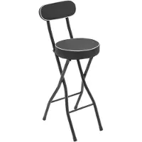 StarTech.com 2 chaises hautes pliantes - Tabourets pliants - Structure en métal en forme de X - Rembourrage de siège souple de 50 mm - Pieds antidérapants - Capacité de charge jusqu'à 125 kg - Noir