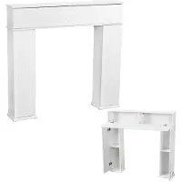 StarTech.com Dekokamin - Console de cheminée avec rangement - Compartiment secret - Bois - Blanc