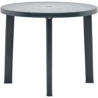 Famanu Table de jardin ronde en plastique - Vert