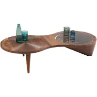 AEA Table basse moderne pour salon, confortable, marron, élégante, raffinée, en verre, neuve