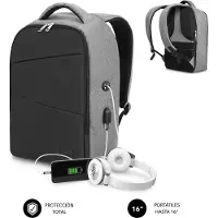 Subblim Mochila Secure V2 Ap Antirobo 16'' Gris