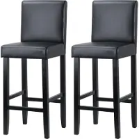 OEM Tabouret de bar Happyment Deluxe Juza – Lot de 2 – Gris – Tabouret de bar – Chaise de cuisine – Réglable en hauteur – Avec dossier – Simili cuir – Chaise de bar