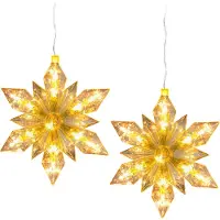 Spetebo 3.11 étoiles de Noël, lot de 2 - 25 LED blanches chaudes chacune / 23,5 x 23,5 cm environ - étoile pour l'intérieur avec minuterie