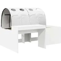 vidaXL Cadre de lit avec coffre de rangement et étagère, lot de 3, blanc, bois composite