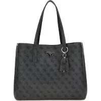 GUESS Femme Tote Bag/ Sac à bandoulière MERIDIAN Gris Similicuir-