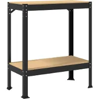 vidaXL Établi avec étagère , noir, 81 x 41 x 91 cm, en contreplaqué et métal
