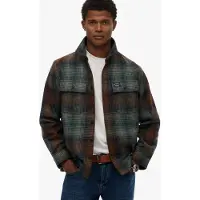 Superdry pour homme. M4011050A Chemise verte Miller (L), Casuel, Polyester, Manche longue