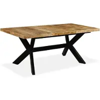 vidaXL Table De Salle À Manger Blanc 200x100x75cm Bois Manguier Massif