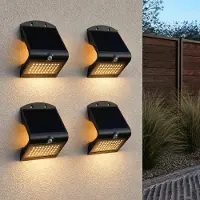 HOFTRONIC™ - Applique murale solaire 4W 3000K IP65 Noir détecteur de mouvement