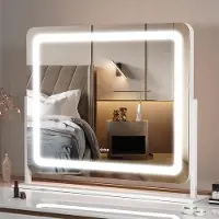 OEM Miroir de maquillage avec lampes LED – Miroir de table à intensité variable – Miroir de cosmétique avec éclairage LED