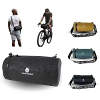 OEM Sac de sport athleisure en PET recyclé durable et imperméable, avec sangle de transport transversale, sac de vélo pour VTT, 5 L, noir