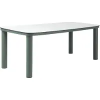 Oviala Table de jardin structure en aluminium 8 personnes L213x90cm vert - Nocera