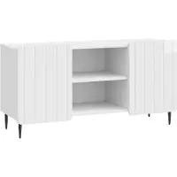 Syfax Meuble TV Blanc brillant 102 x 34,5 x 52 cm Bois d'ingénierie