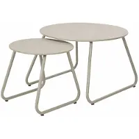 HowHomely | Table basse - Table de salon - Table d'appoint - beige - en métal - lot de 2 - Table basse - Pratique - moderne - Salon