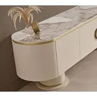AEA Meuble bas élégant et minimaliste, rehaussé de détails dorés et d'une touche de style