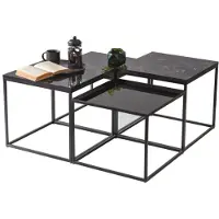AEA Table basse moderne pour salon, noire, en métal, élégante, stylée et luxueuse