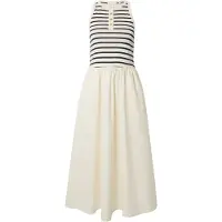 Tommy Hilfiger Robe 'Gold-tone Button Sleeveless Maxi' crème / bleu marine
