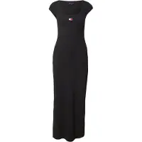 Tommy Hilfiger Robe 'Tommy Badge Maxi' rouge cerise / noir / blanc