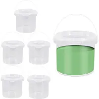 OEM Pots de peinture transparents avec couvercle et poignée, 1,5 litre, en plastique